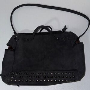 Unique grey studded bag